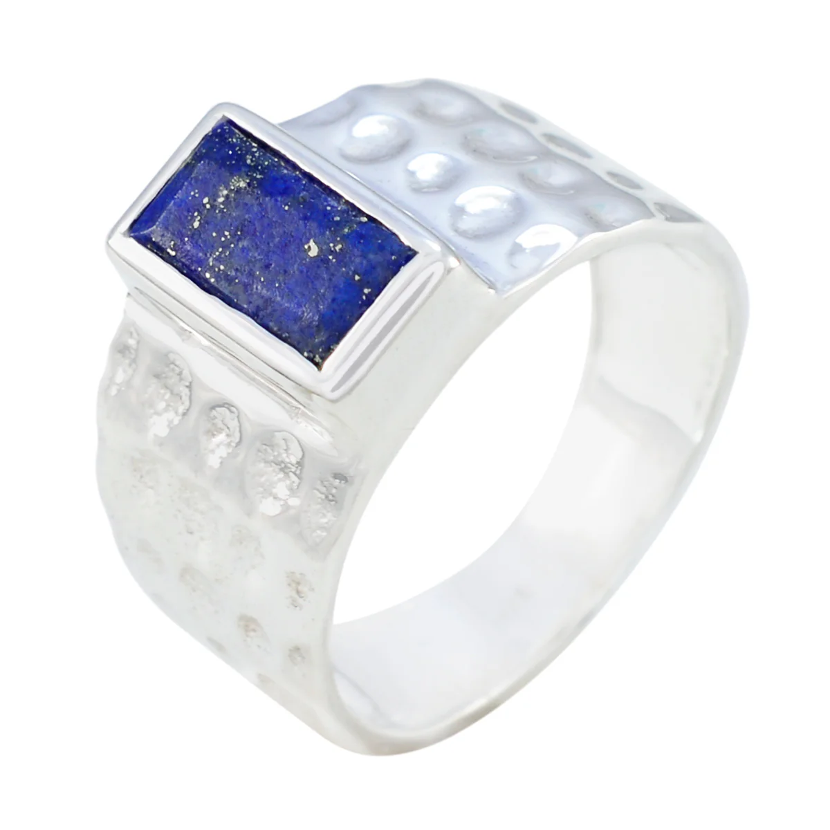 Lapis Lazuli Solitaire French 925 Sterling Silver Blue Gems Mid-weight Signet Ring Jewelry - Image 2