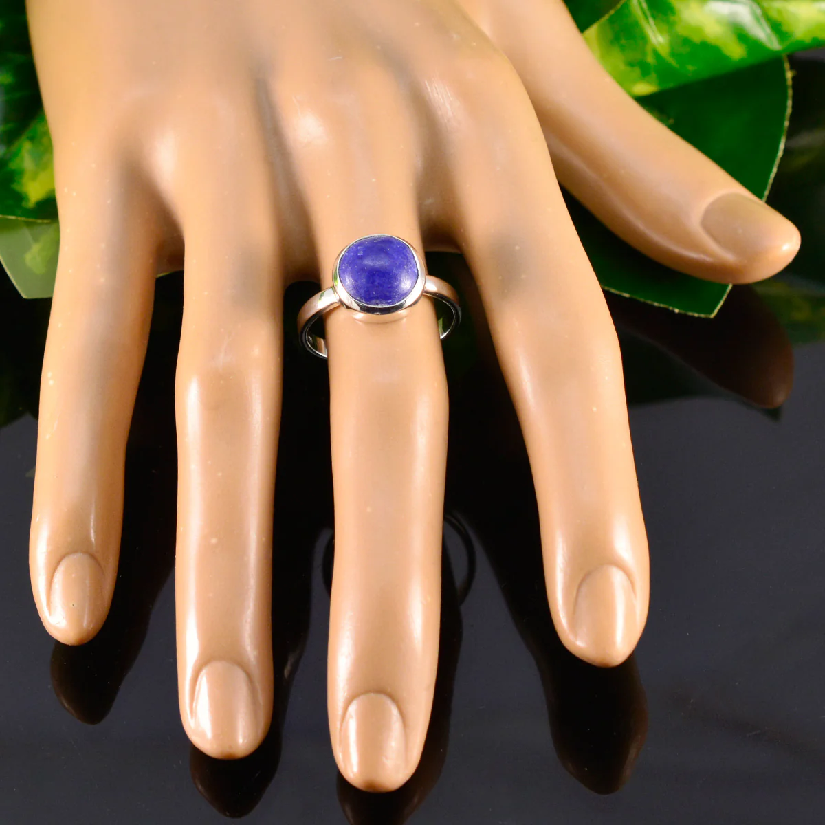 Lapis Lazuli Solitaire German Sterling Silver Blue Gemstone Slim Romantic Ring Jewelry - Image 5