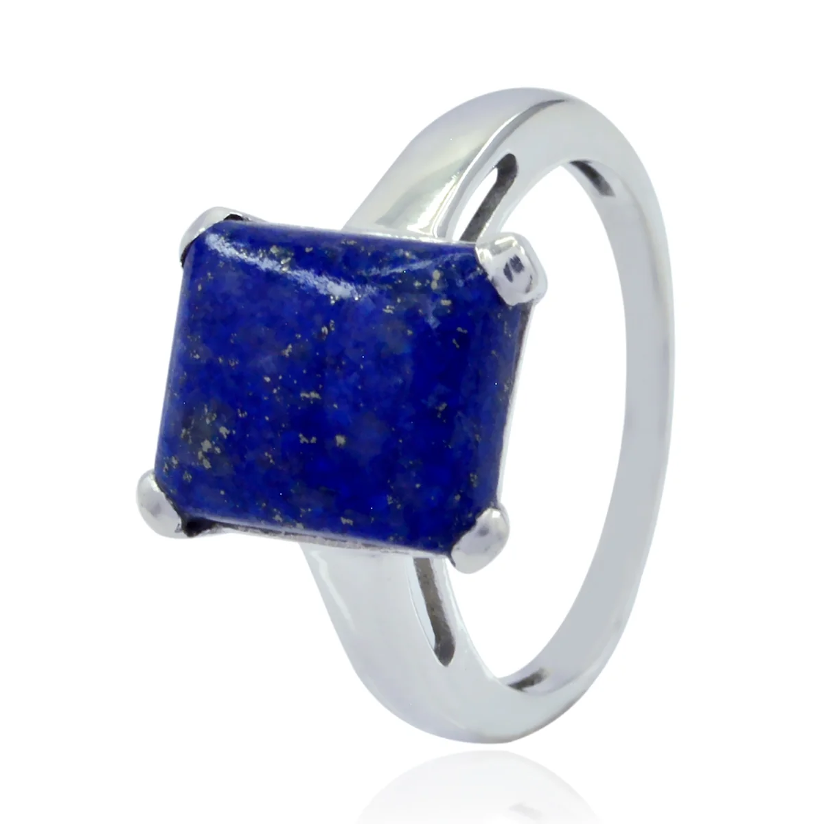 Lapis Lazuli Solitaire Indian Sterling Silver Blue Gemstones Minimal Feminine Ring Jewelry - Image 3
