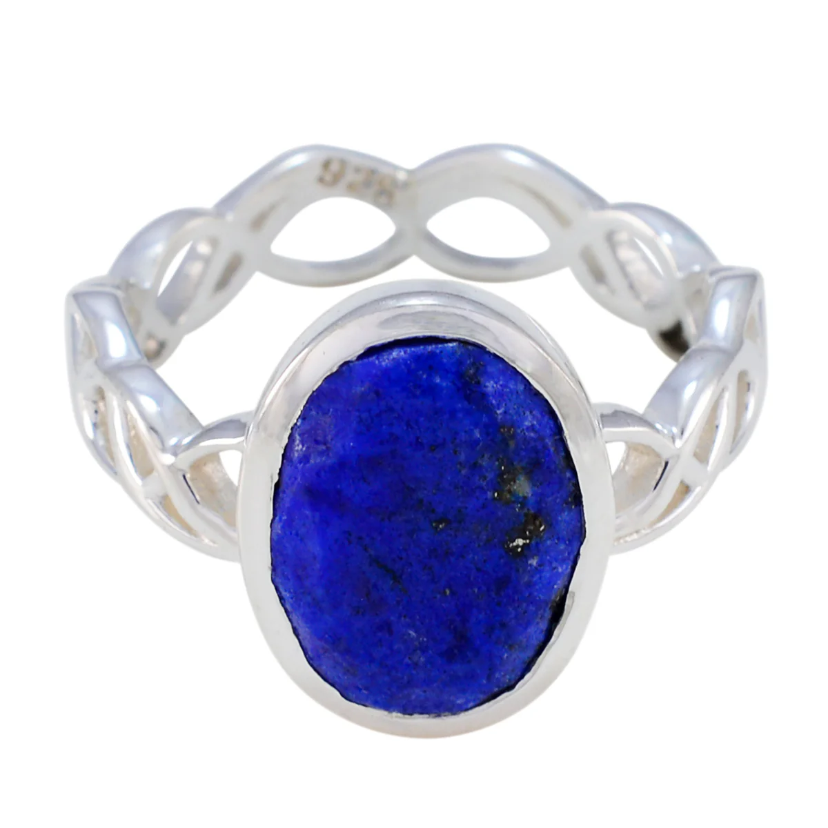 Lapis Lazuli Solitaire Italian 92.5 Silver Blue Gemstones Minimal Rope-Wire Ring Jewelry