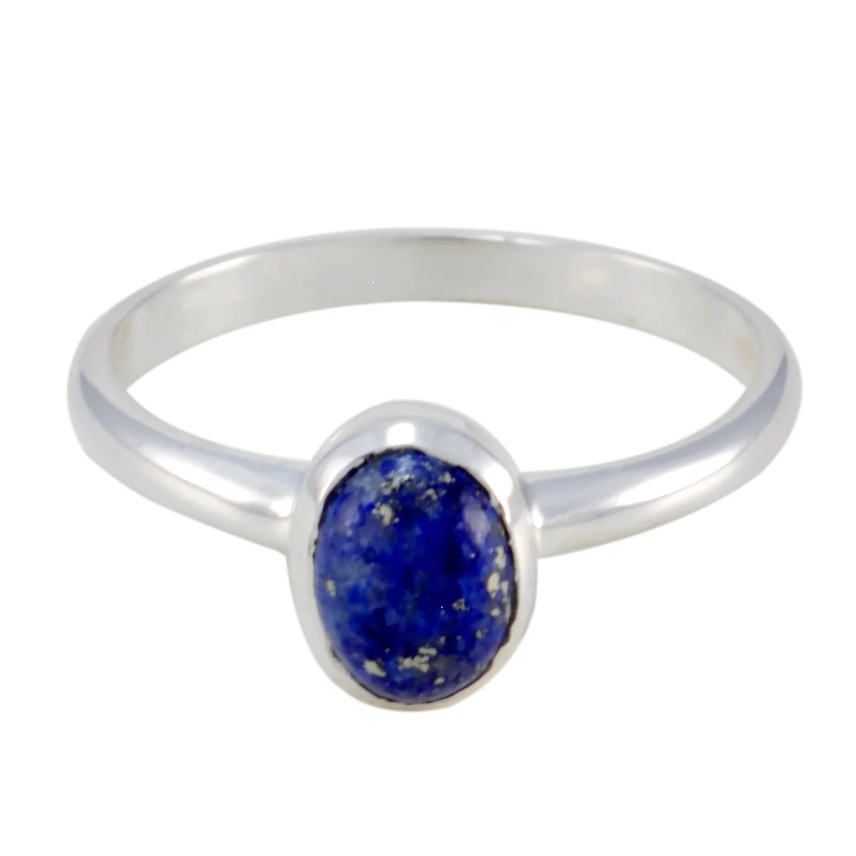 Lapis Lazuli Solitaire Japanese 925 Sterling Silver Blue Gems Delicate Feminine Ring Jewelry - Image 3