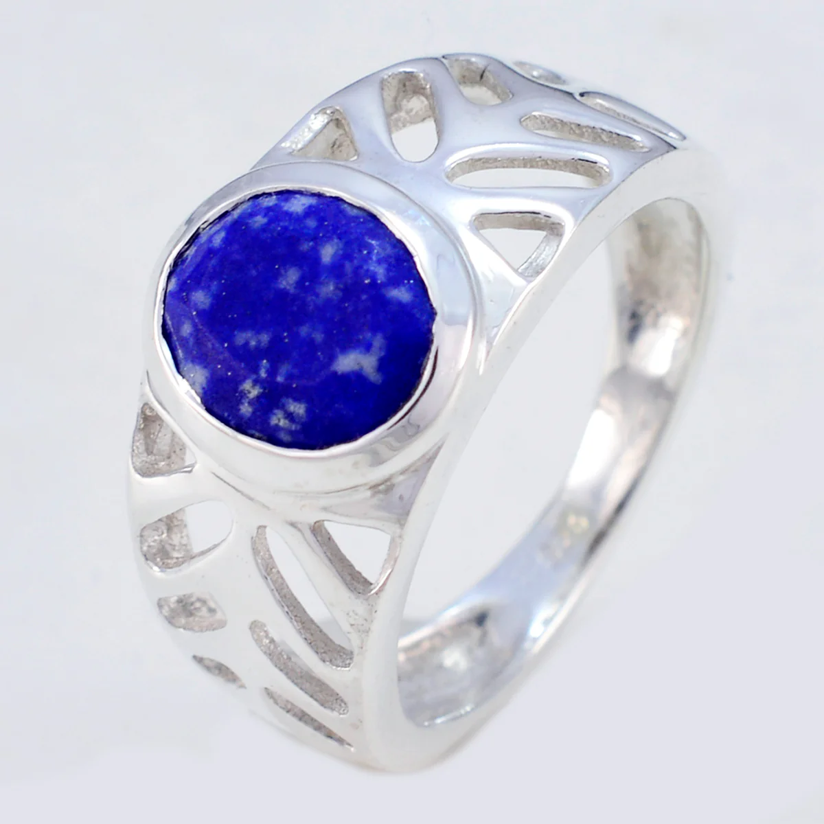 Lapis Lazuli Solitaire Mexican 925 Silver Blue Gemstones Slim Rope-Wire Ring Jewelry - Image 2