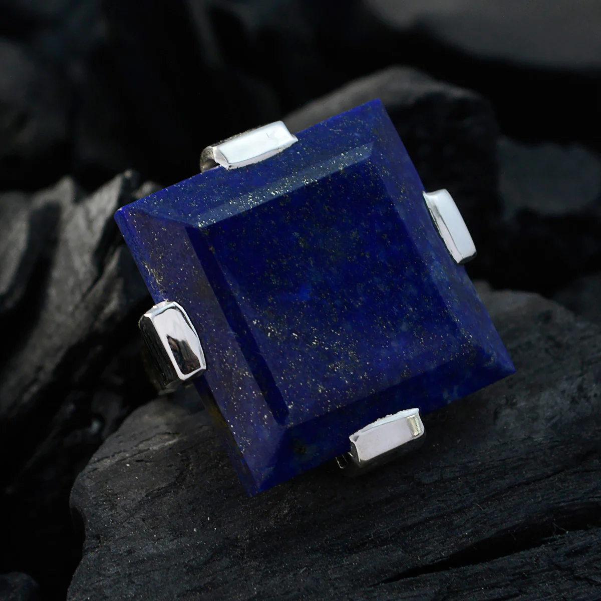 Lapis Lazuli Solitaire Spanish Sterling Silver Blue Gems Chunky Signet Ring Jewellery - Image 5