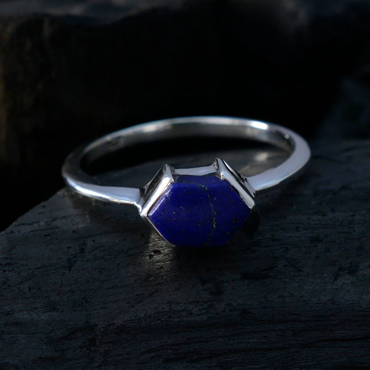 Lapis Lazuli Solitaire Turkish Sterling Silver Blue Gemstones Dainty Artisan Ring Jewelry - Image 4
