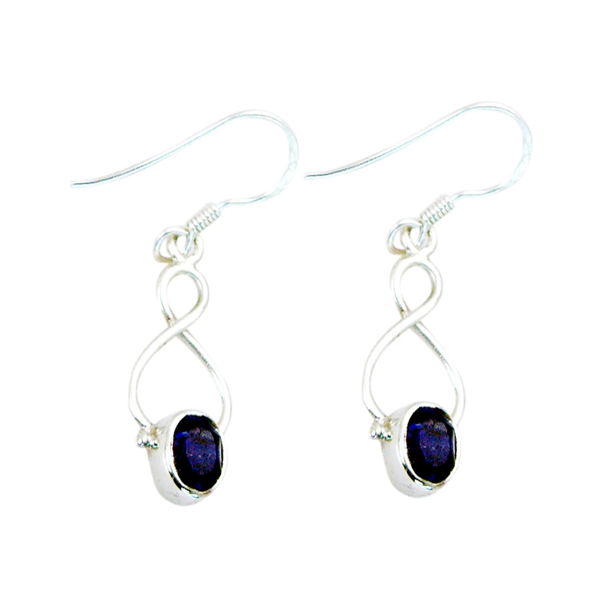 Lapis Lazuli Spanish Rosa Solitaire Dangle Blue 925 Sterling Silver Earring