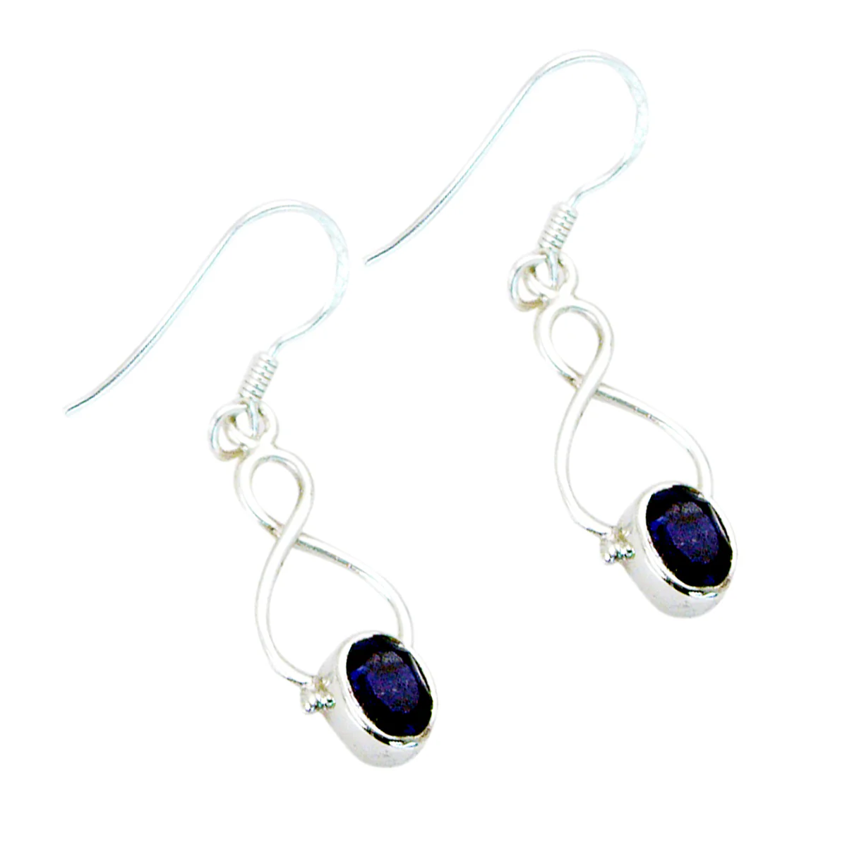Lapis Lazuli Spanish Rosa Solitaire Dangle Blue 925 Sterling Silver Earring - Image 2