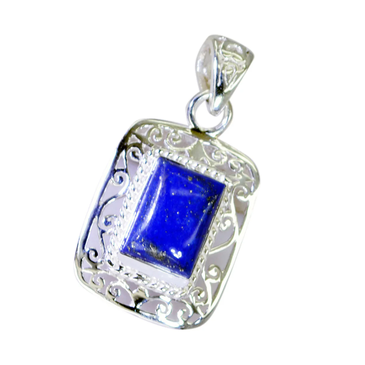 Lapis Lazuli Statement Latin American Silver Solitaire Penelope Vintage Blue Pendant Jewelry - Image 3