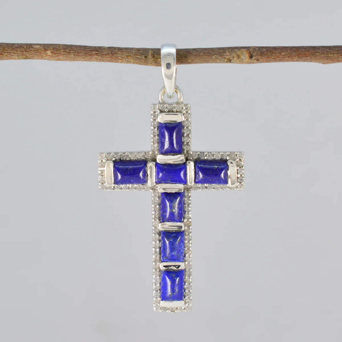 Lapis Lazuli Tiny African 92.5 Silver multiple Yasmin Contemporary Blue Pendant Jewellery - Image 2