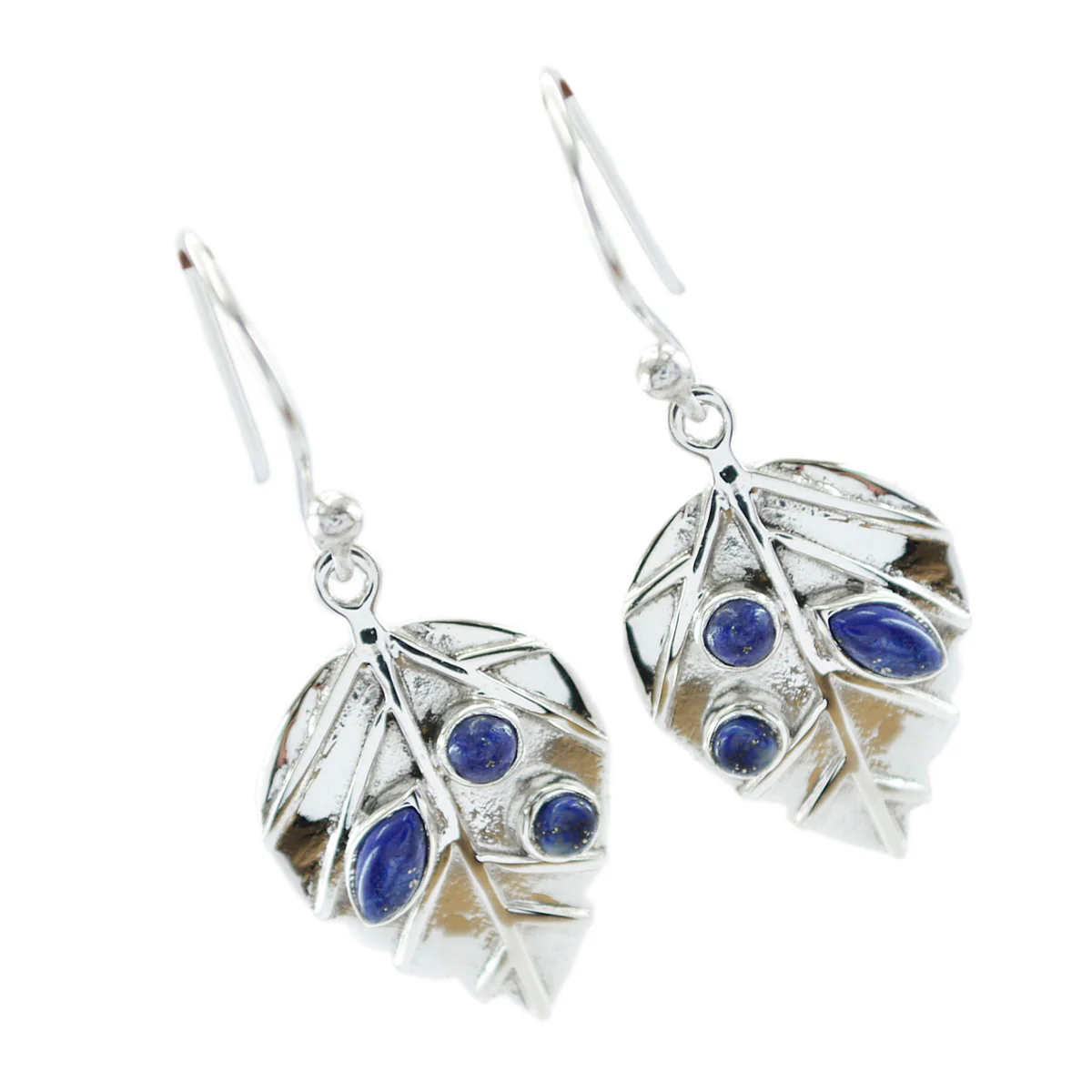 Lapis Lazuli Turkish Patricia multiple Dangle Blue Sterling Silver Earring - Image 3