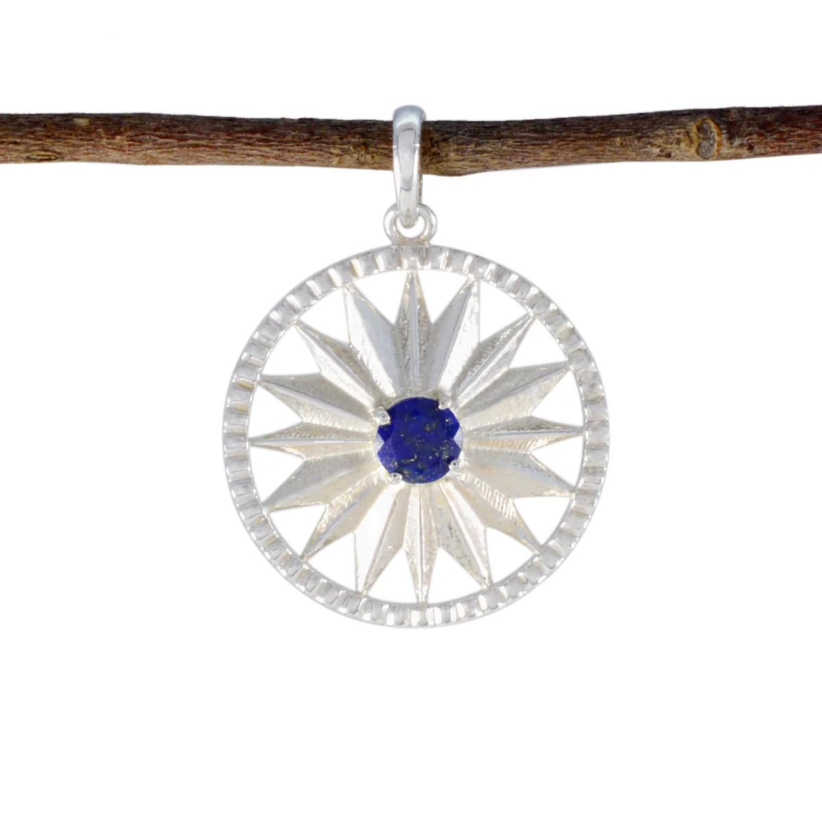 Lapis Lazuli Whisper-thin Italian Sterling Silver Solitaire Sofía Moon & Star Blue Pendant Jewellery