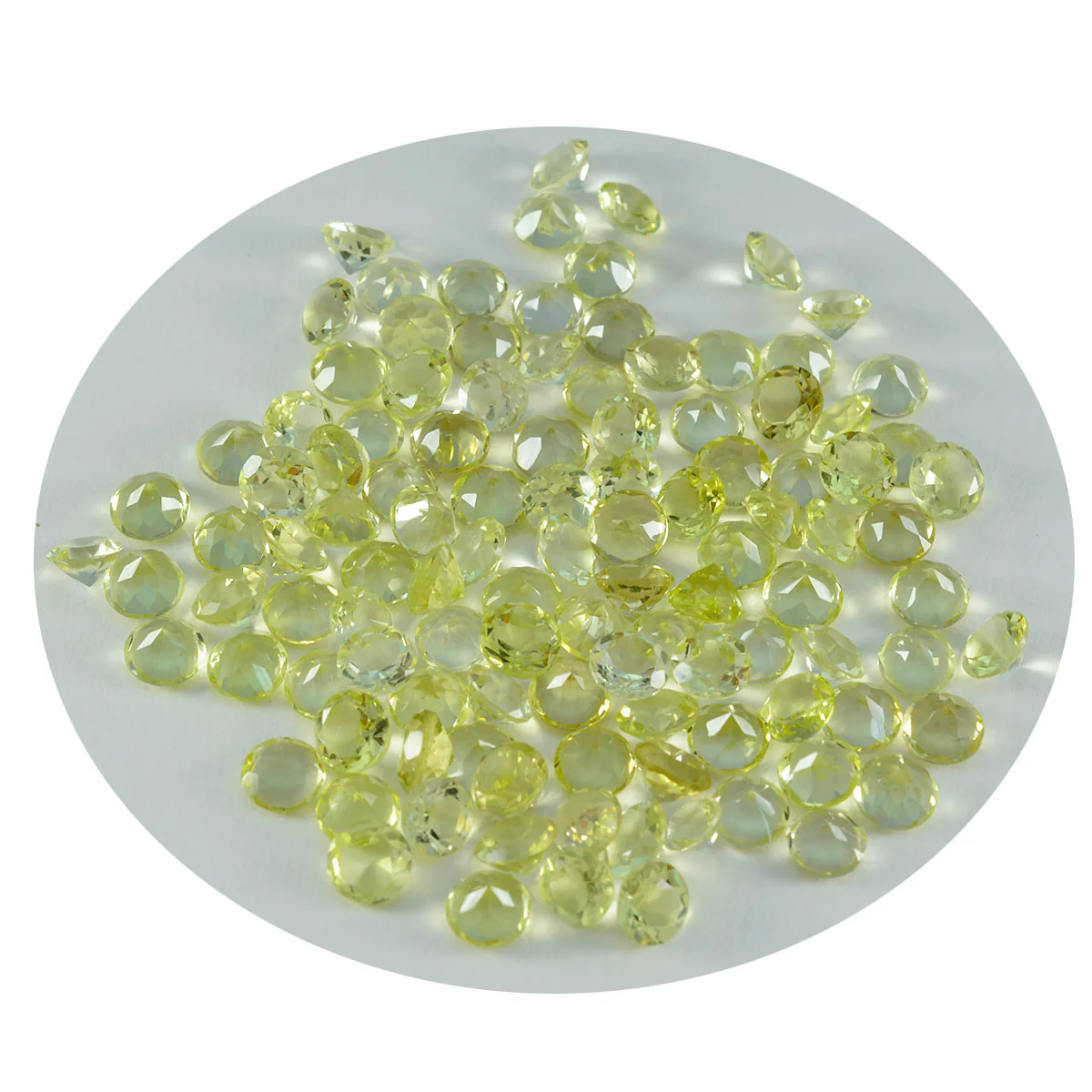 Lemon Quartz 10PC Tiny 3x3 MM Round Faceted Yellow Fiery Semi Precious Gems