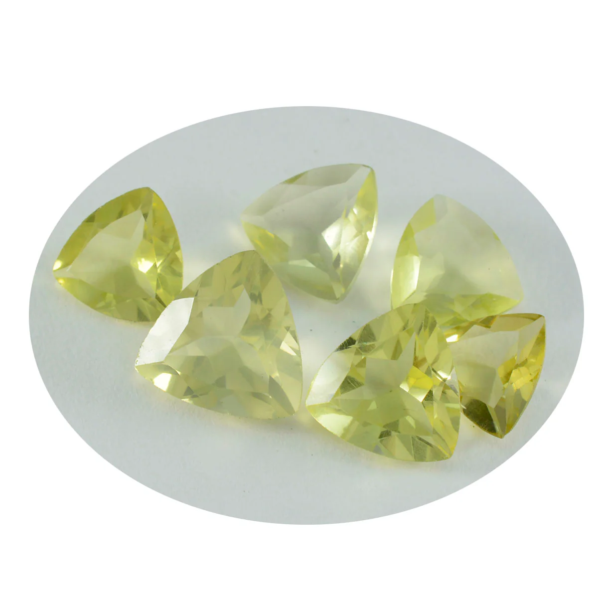 Lemon Quartz 10PC Tiny 5x5 MM Triangle Faceted Yellow Sparkling Semi Precious Loose Gemstone - Image 2