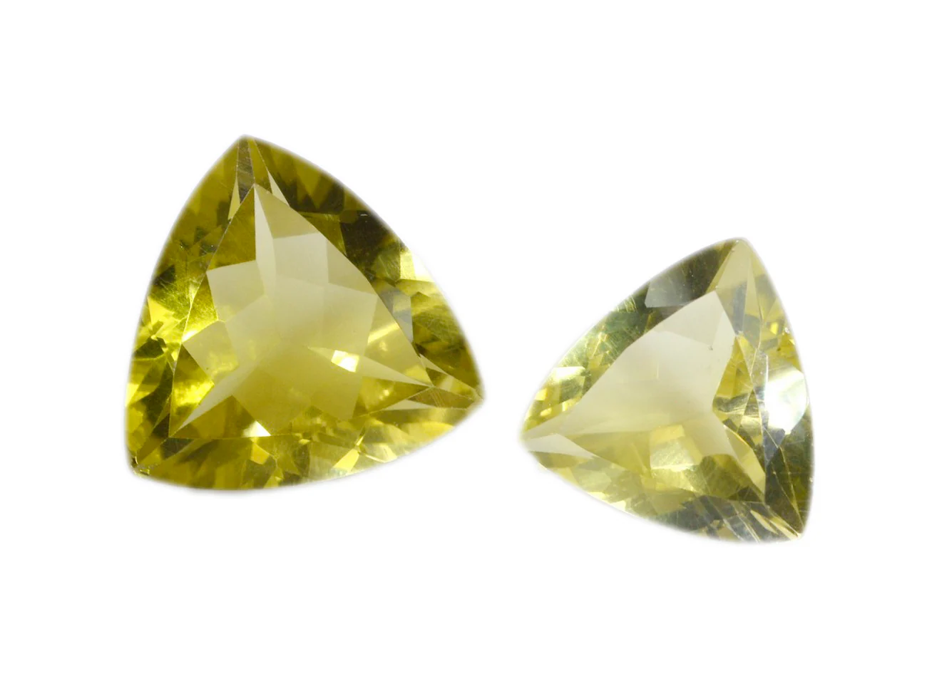 Lemon Quartz 1PC Chunky 15x15 MM Triangle Faceted Yellow Superior Semi Precious Gems - Image 2