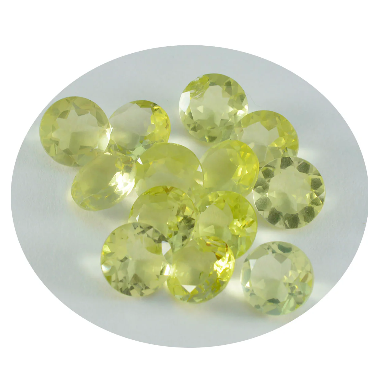 Lemon Quartz 1PC Large 11x11 MM Round Faceted Yellow Fine Semi Precious Gems - Image 2