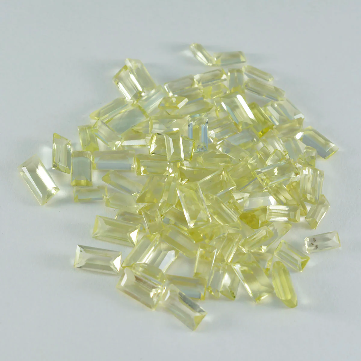 Lemon Quartz 1PC Small 5x10 MM Baguette Faceted Yellow Sparkling Semi Precious Gems - Image 2
