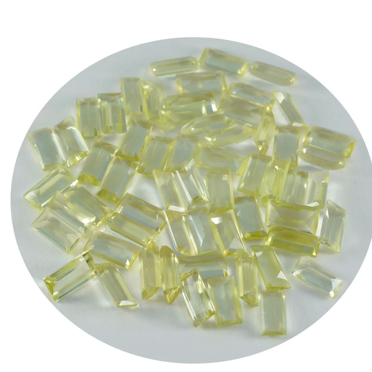 Lemon Quartz 1PC Small 5x10 MM Baguette Faceted Yellow Sparkling Semi Precious Gems - Image 3