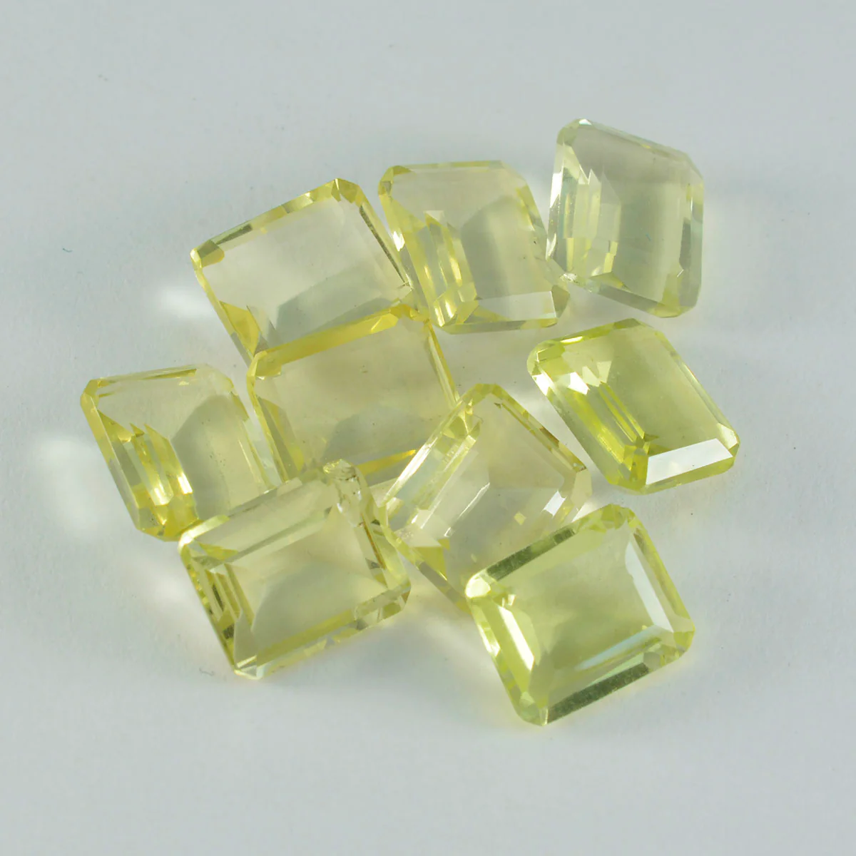 Lemon Quartz 1PC Small 7x9 MM Emerald Faceted Yellow Polished Semi Precious Loose Gems - Image 4