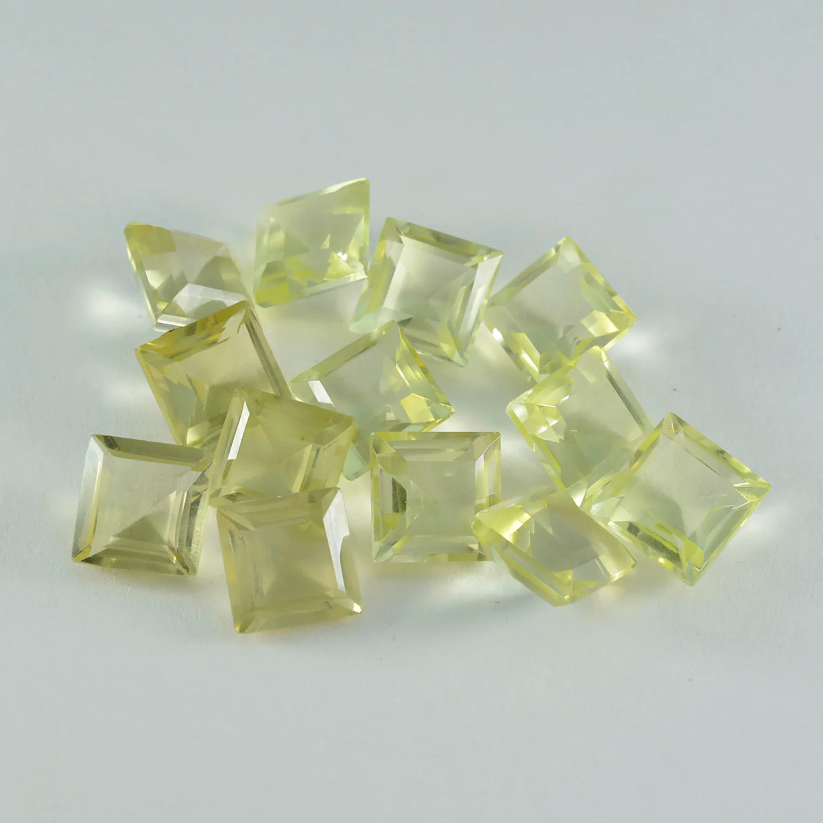 Lemon Quartz 1PC Tiny 6x6 MM Square Faceted Yellow Polished Semi Precious Loose Gemstones