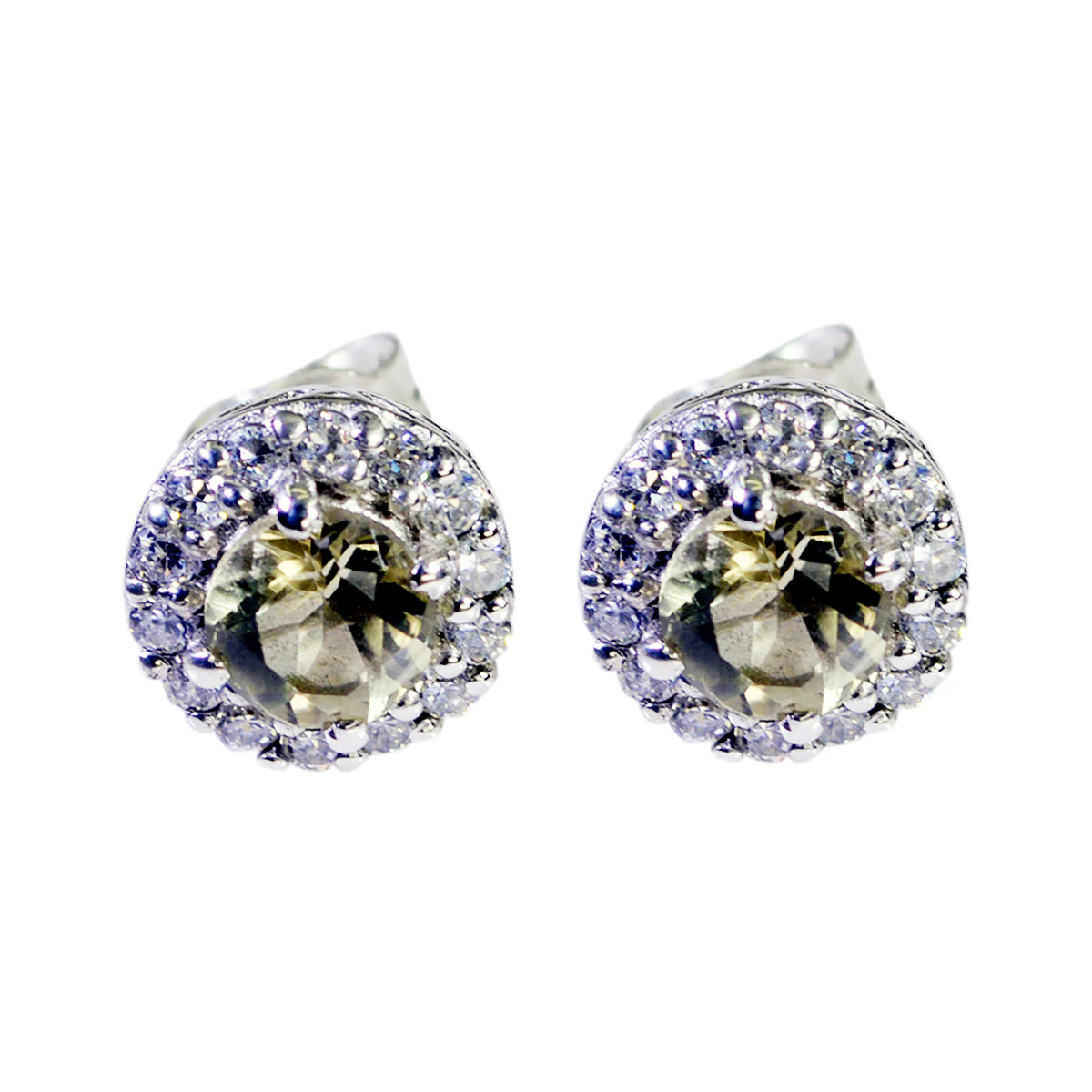 Lemon Quartz African Bella multiple Stud Yellow Sterling Silver Earring