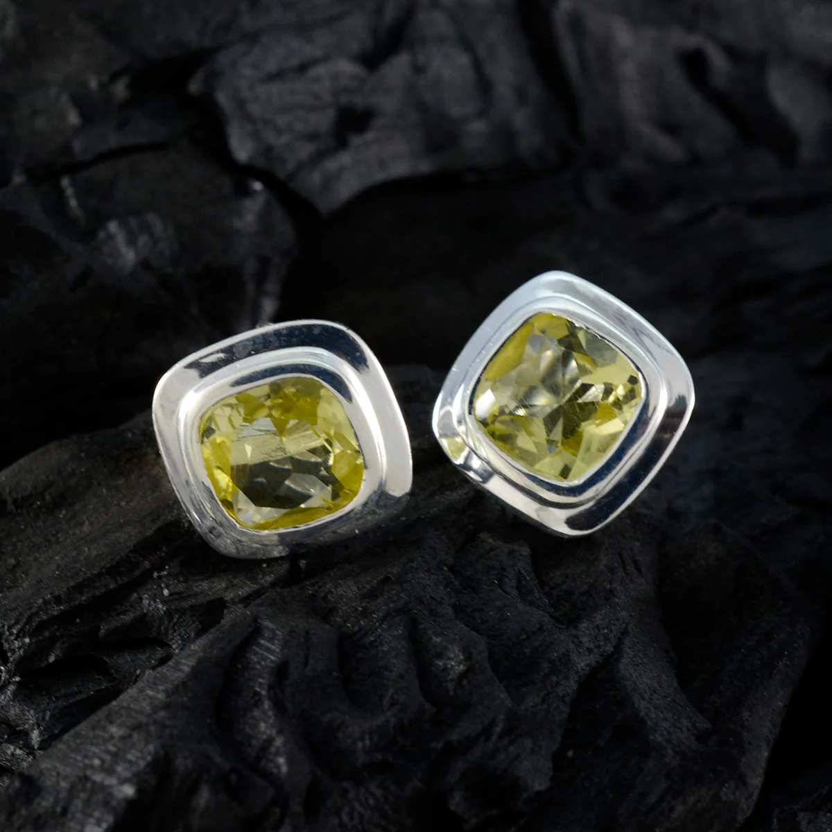 Lemon Quartz Australian Ida Solitaire Stud Yellow 92.5 Silver Earring - Image 4
