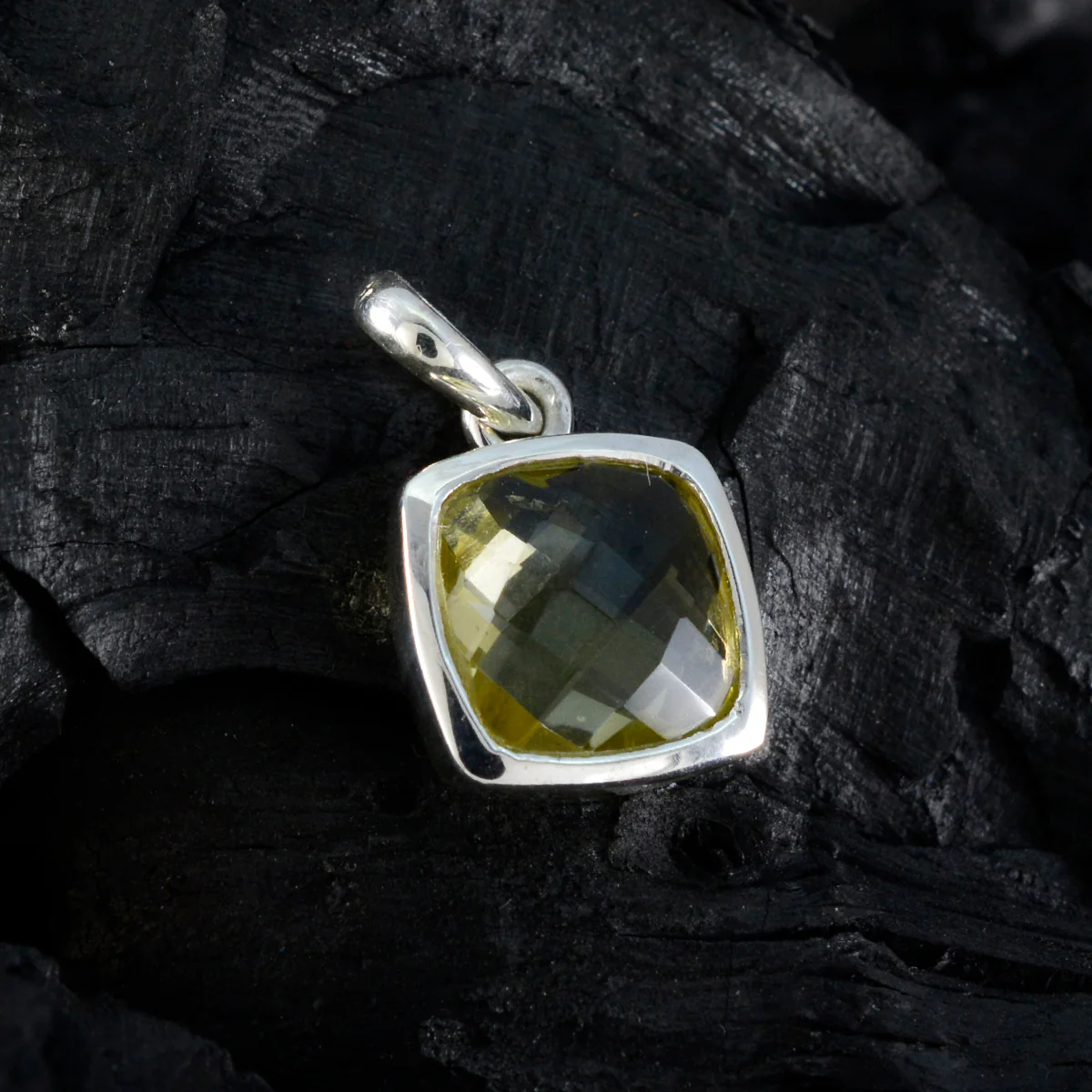 Lemon Quartz Dainty German Sterling Silver Solitaire Olivia Feminine Yellow Pendant Jewellery - Image 3