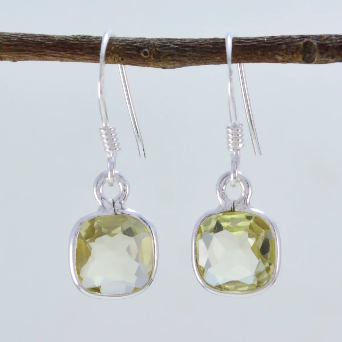 Lemon Quartz French Autumn multiple Dangle Yellow 925 Sterling Silver Earring - Image 2