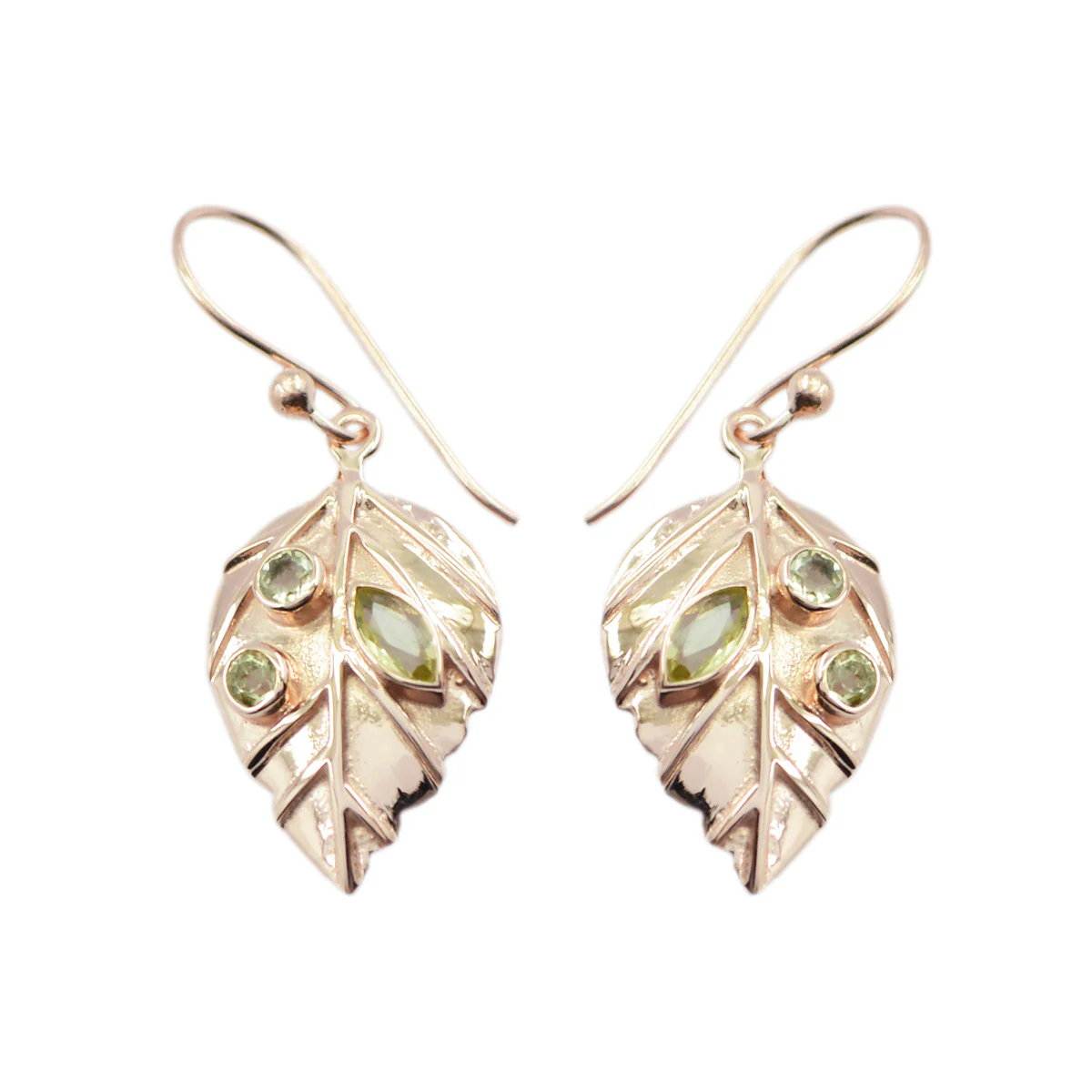 Lemon Quartz Middle Eastern Ivy multiple Dangle Yellow 925 Sterling Silver Earring - Image 2