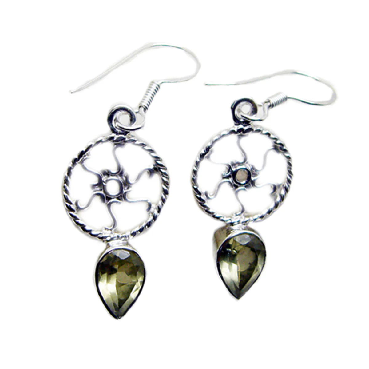Lemon Quartz Moroccan Camila multiple Dangle Yellow Sterling Silver Earring