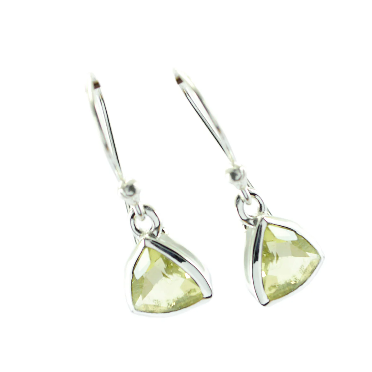 Lemon Quartz Moroccan Emi Solitaire Dangle Yellow 92.5 Silver Earring - Image 3