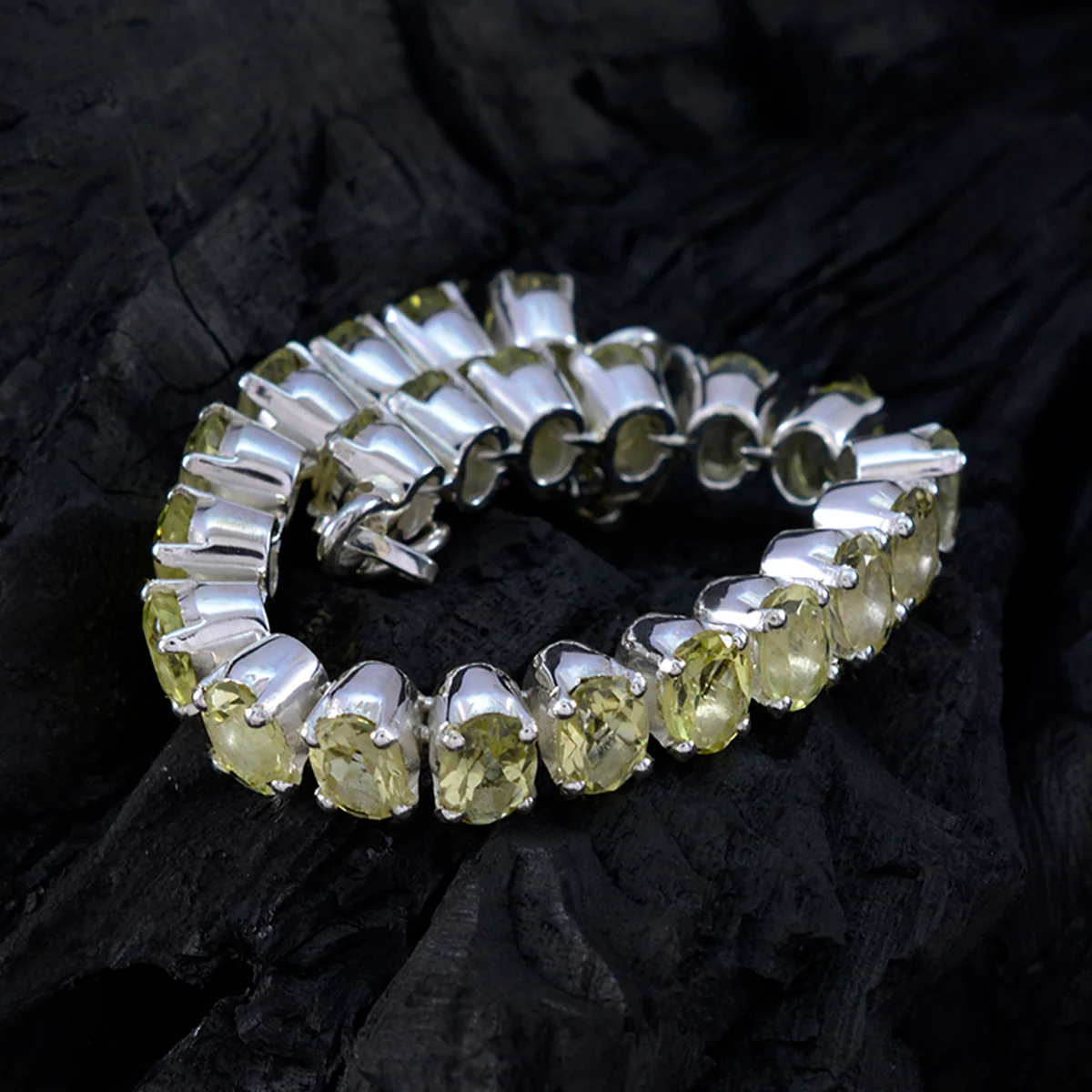 Lemon Quartz Pizza Day Classic Yellow 925 Silver Tennis Bracelet - Image 4