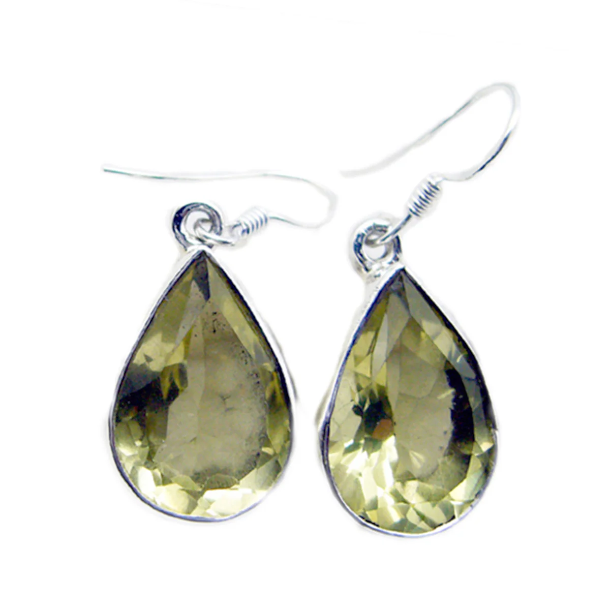 Lemon Quartz Russian Bianca multiple Dangle Yellow Silver Earring
