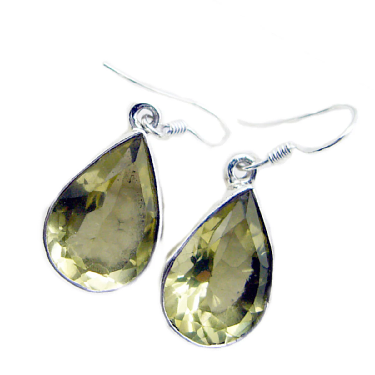 Lemon Quartz Russian Bianca multiple Dangle Yellow Silver Earring - Image 2