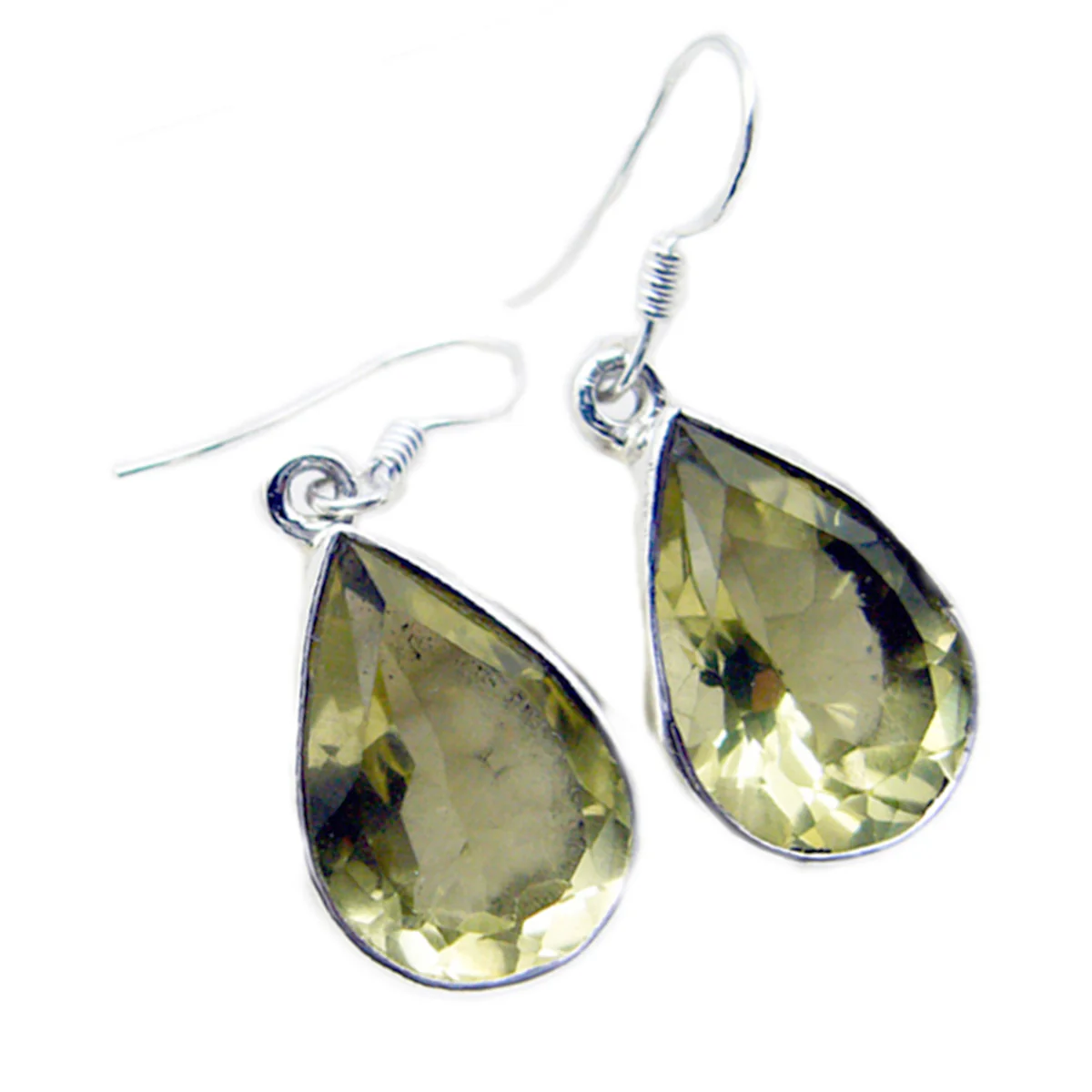 Lemon Quartz Russian Bianca multiple Dangle Yellow Silver Earring - Image 3