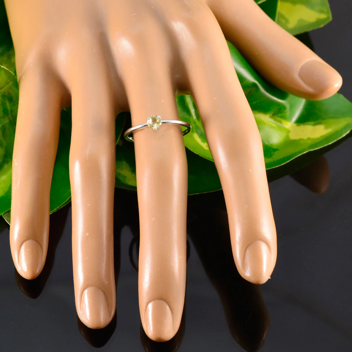 Lemon Quartz Solitaire American 92.5 Silver Yellow Gemstones Minimalist Glamorous Ring Jewellery - Image 5