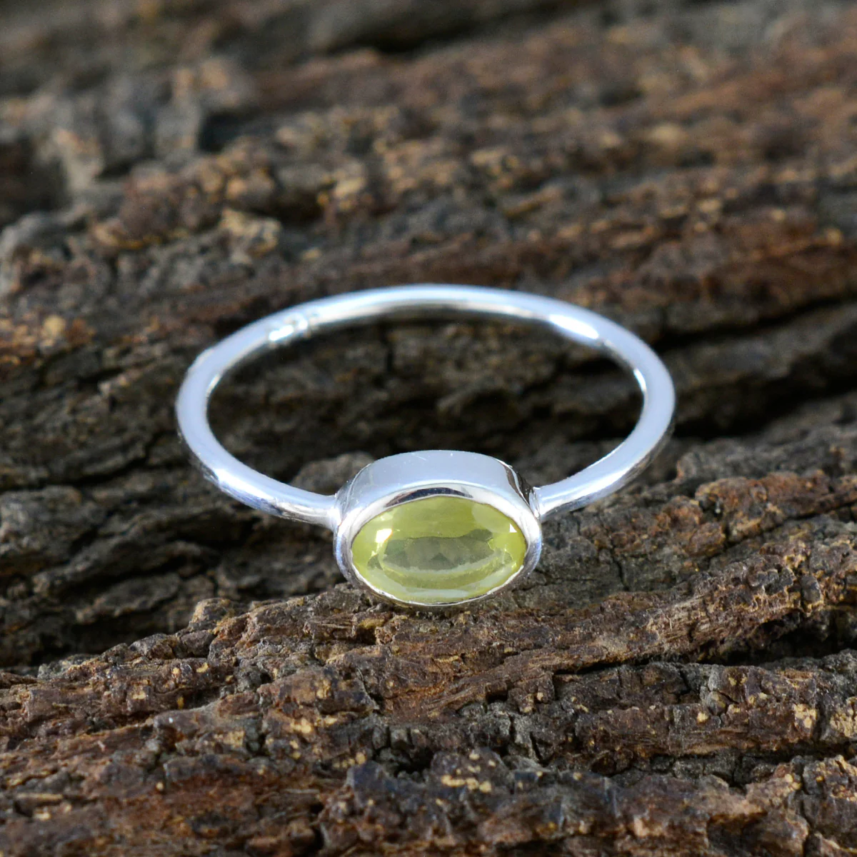 Lemon Quartz Solitaire American Sterling Silver Yellow Gemstones Elegant  Sophisticated Ring Jewelry - Image 3