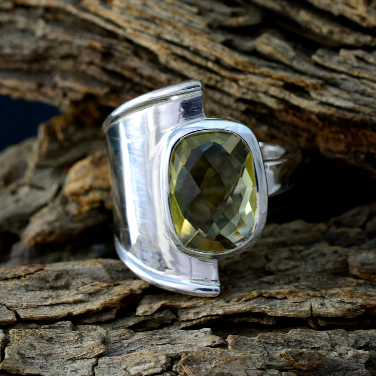 Lemon Quartz Solitaire Egyptian 92.5 Silver Yellow Gemstone Versatile Armor Ring Jewellery - Image 3