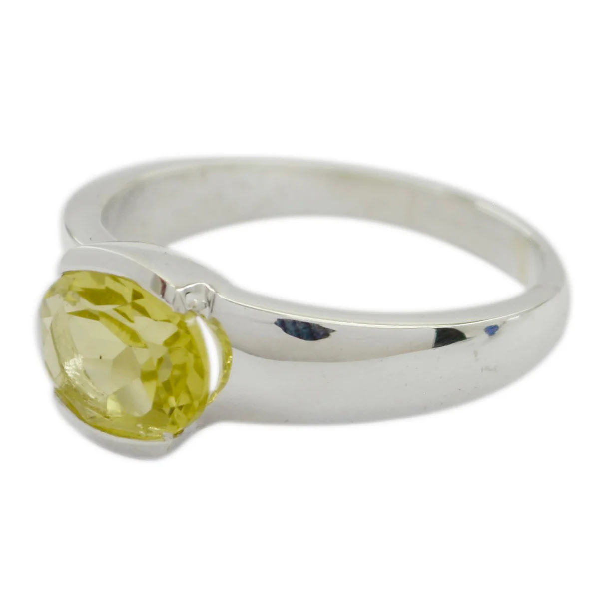 Lemon Quartz Solitaire Egyptian 925 Silver Yellow Gemstone Mid-weight Graceful Ring Jewelry - Image 2