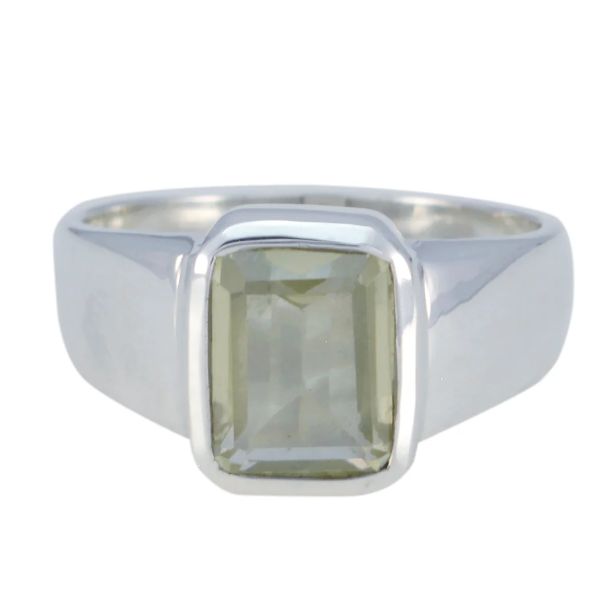 Lemon Quartz Solitaire Egyptian Sterling Silver Yellow Gemstones Mid-weight Signet Ring Jewellery - Image 3