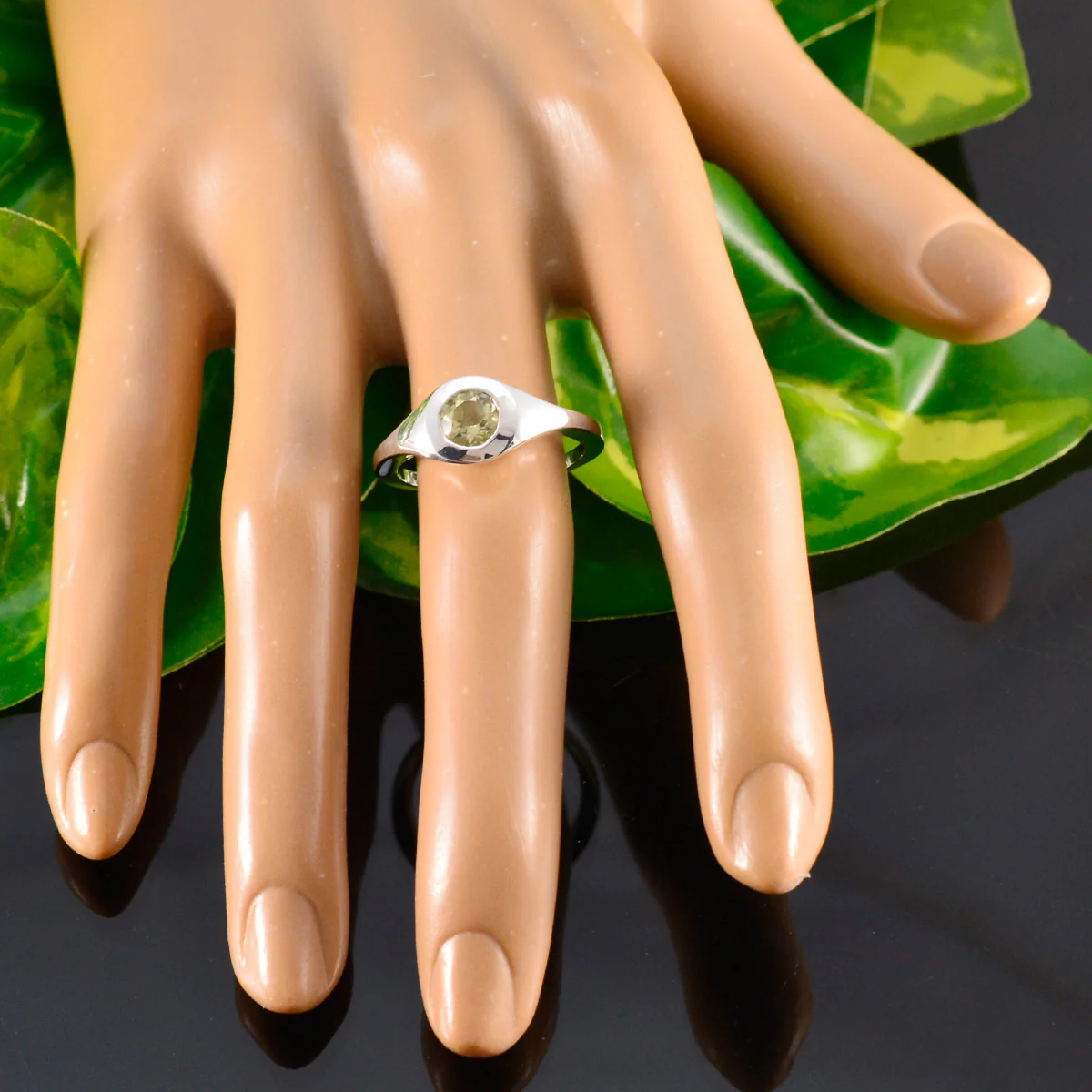 Lemon Quartz Solitaire German 925 Silver Yellow Gemstone Featherlight Contemporary Ring Jewellery - Image 5
