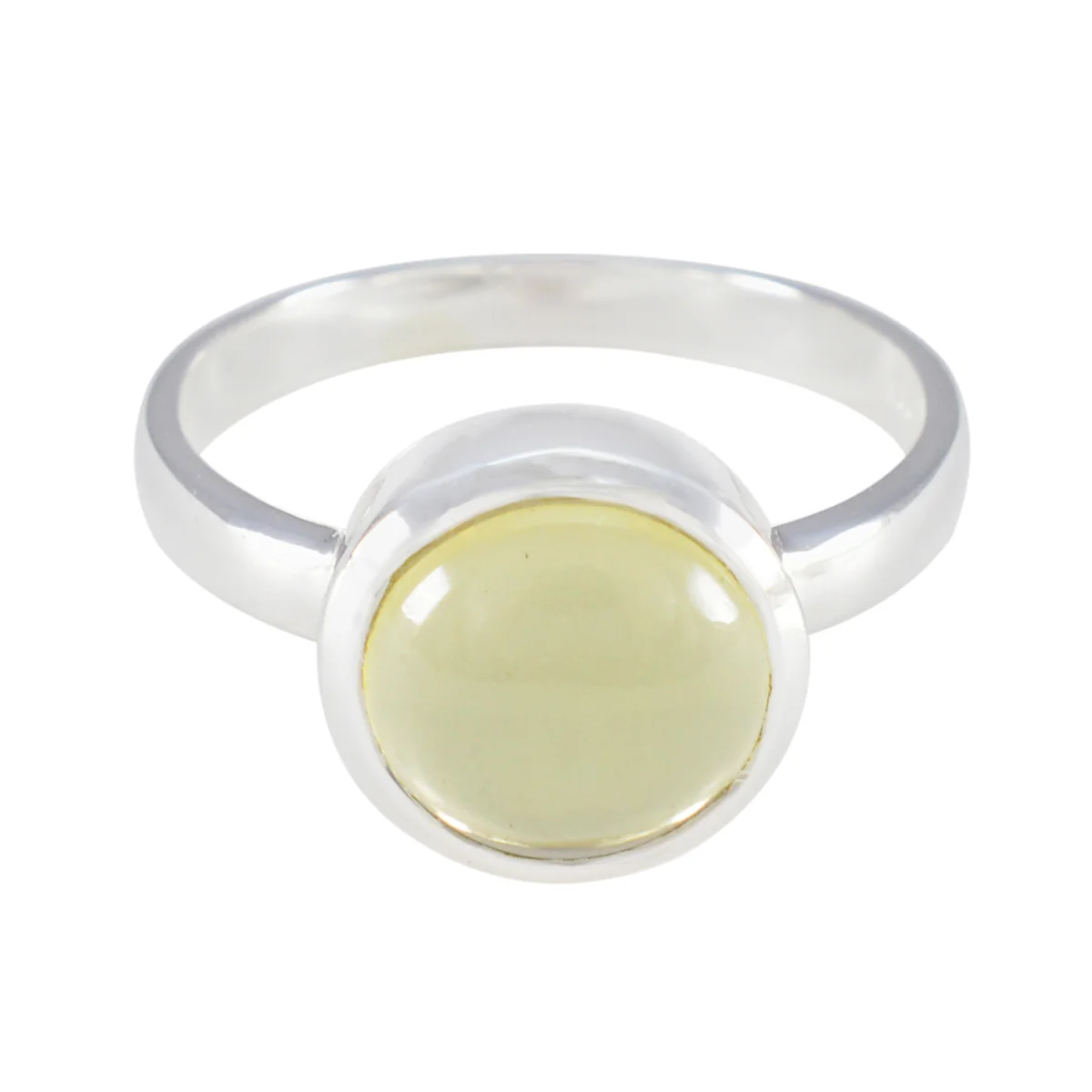 Lemon Quartz Solitaire Indian 925 Silver Yellow Gemstones Slim Feminine Ring Jewellery