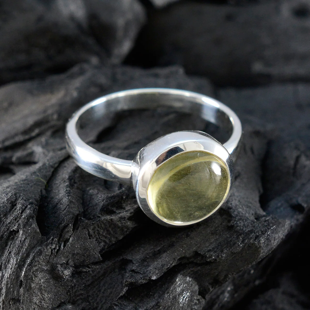 Lemon Quartz Solitaire Indian 925 Silver Yellow Gemstones Slim Feminine Ring Jewellery - Image 4