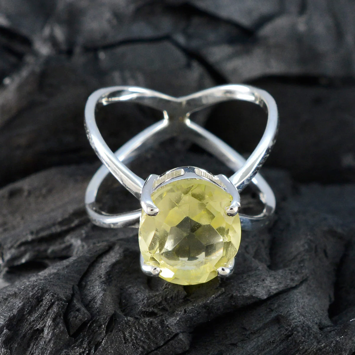 Lemon Quartz Solitaire Indian 925 Sterling Silver Yellow Gemstone Tiny Artisan Ring Jewellery - Image 4