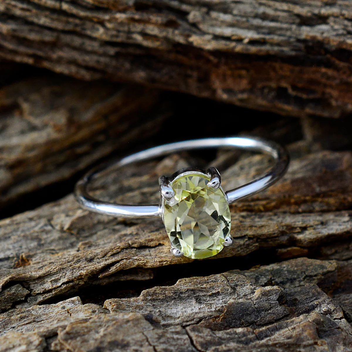 Lemon Quartz Solitaire Japanese 925 Silver Yellow Gemstones Elegant  Fairytale Ring Jewellery - Image 3
