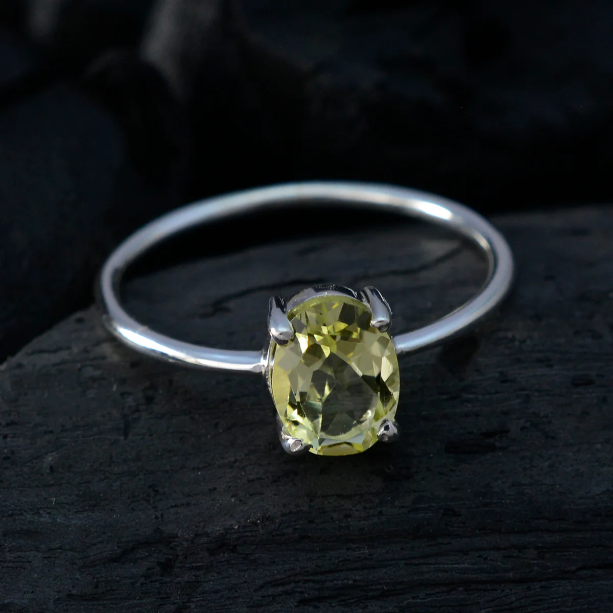 Lemon Quartz Solitaire Japanese 925 Silver Yellow Gemstones Elegant  Fairytale Ring Jewellery - Image 4