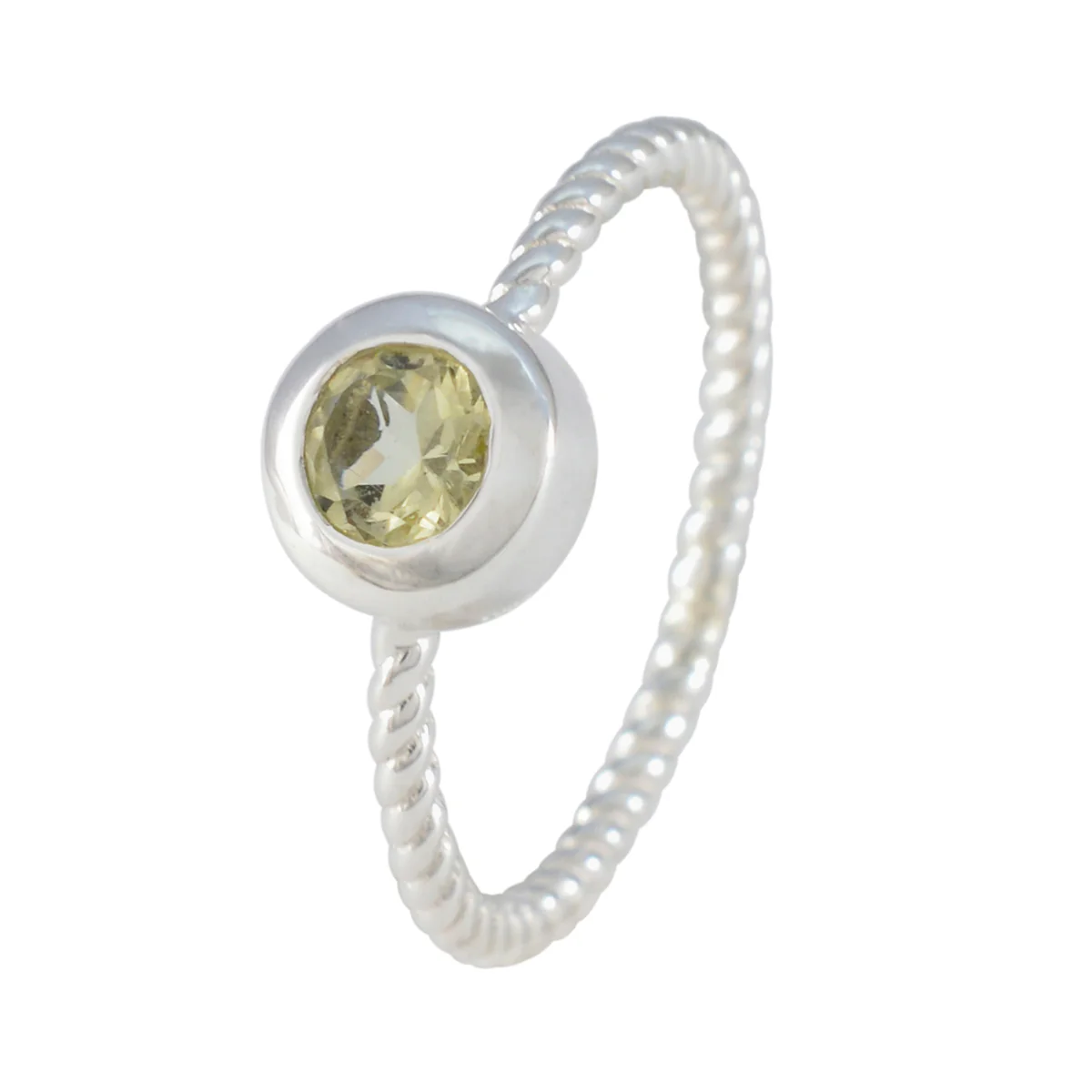 Lemon Quartz Solitaire Korean Silver Yellow Gemstone Delicate Fairytale Ring Jewellery - Image 2