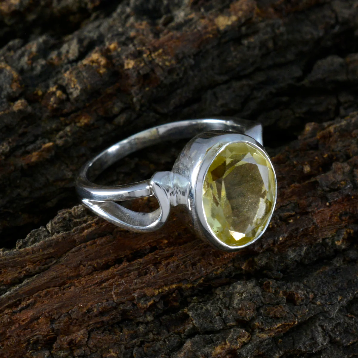 Lemon Quartz Solitaire Moroccan 92.5 Silver Yellow Gems Tiny Traditional Ring Jewelry - Image 3