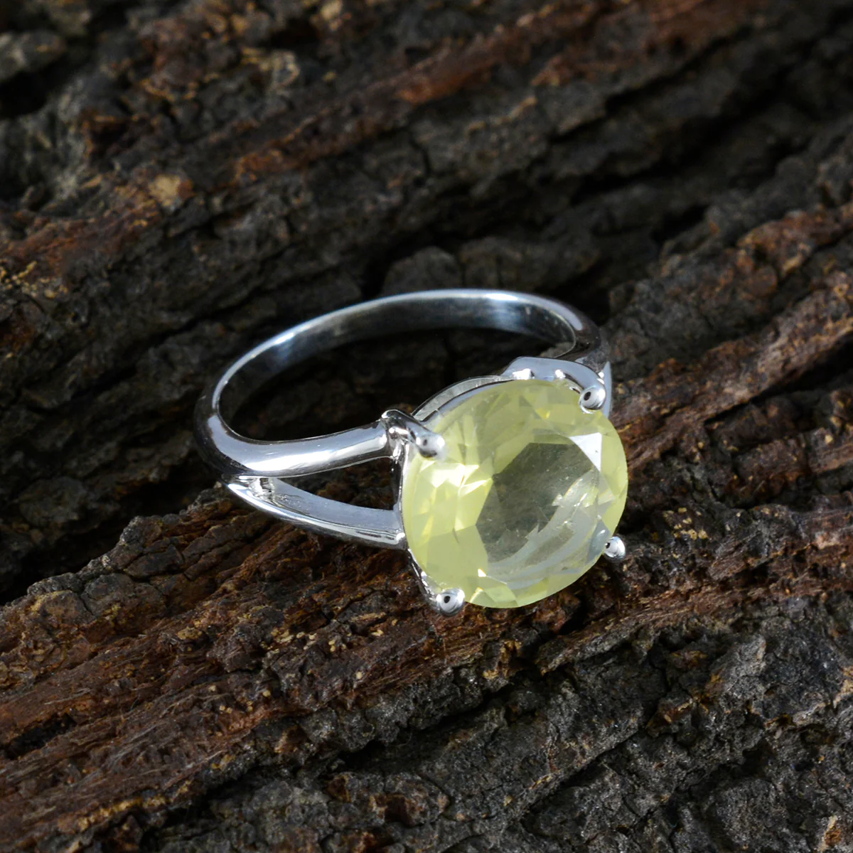 Lemon Quartz Solitaire Moroccan 92.5 Silver Yellow Gemstone Featherlight Sophisticated Ring Jewelry - Image 3