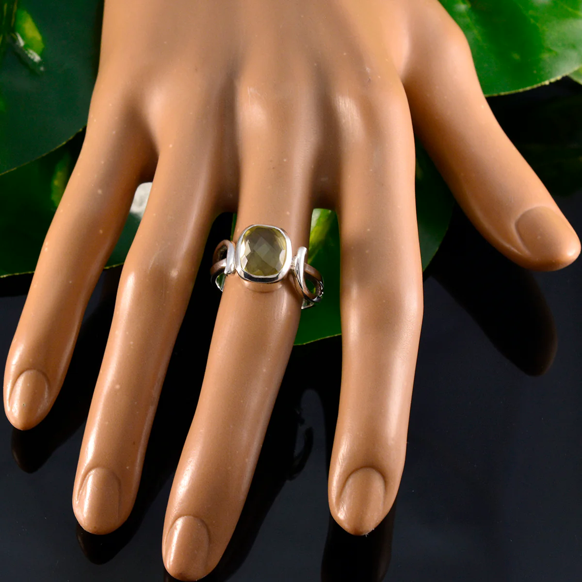 Lemon Quartz Solitaire Moroccan Silver Yellow Gemstones Classic Modern Ring Jewellery - Image 5
