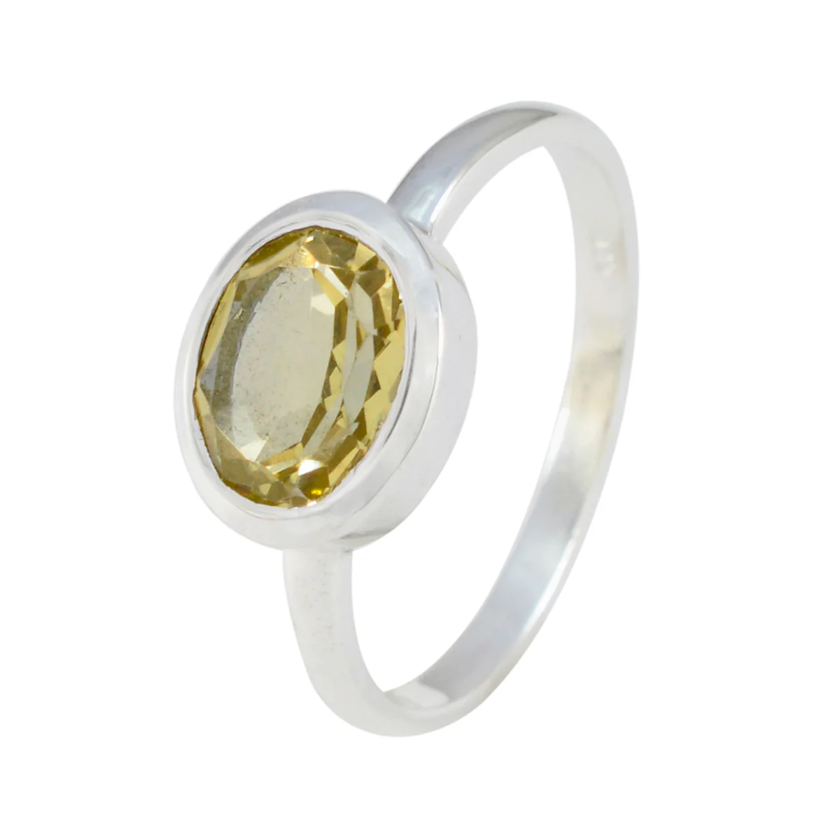 Lemon Quartz Solitaire Turkish 92.5 Silver Yellow Gemstone Dainty Abstract Ring Jewellery - Image 2