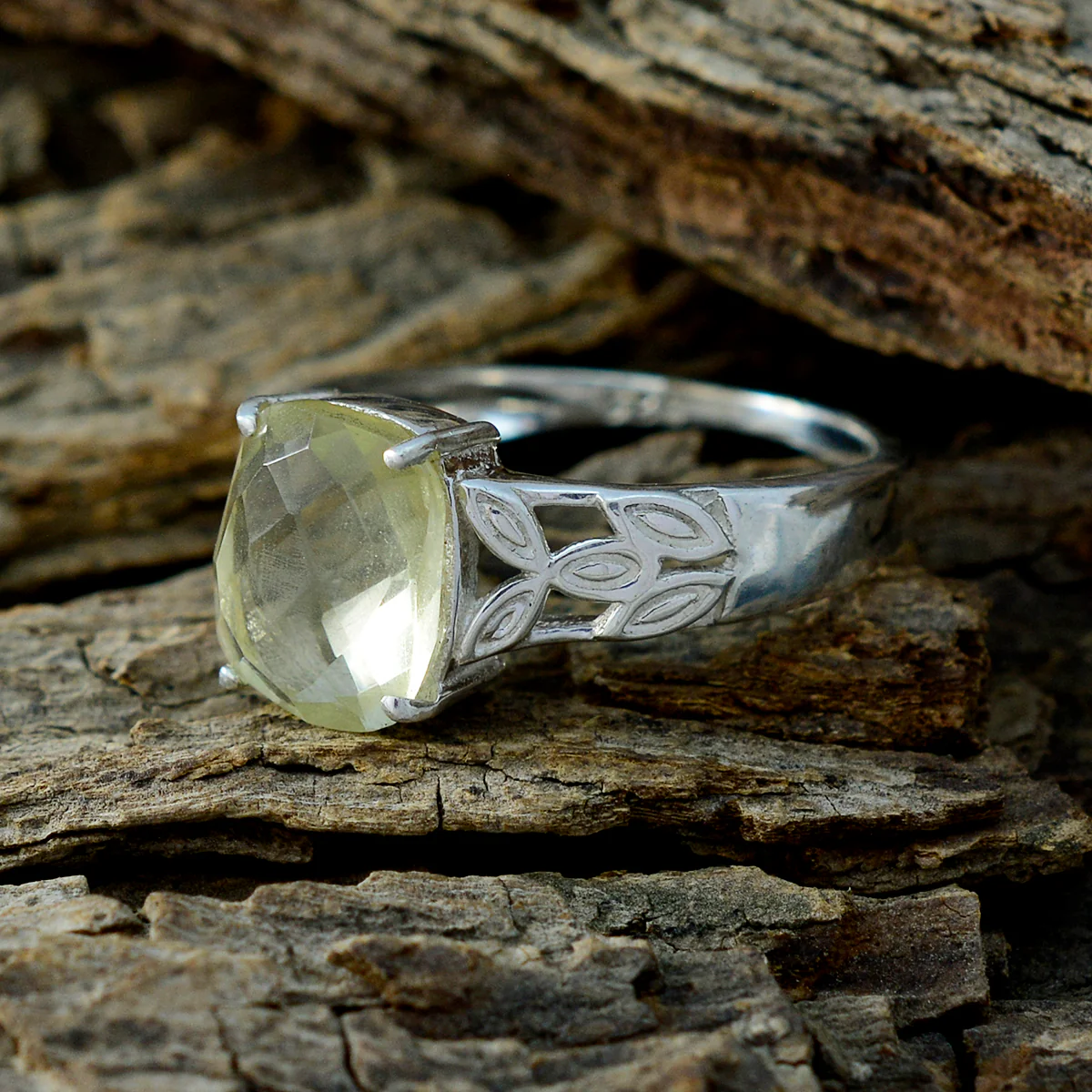 Lemon Quartz Solitaire Turkish Sterling Silver Yellow Gems Whisper-thin Sophisticated Ring Jewellery - Image 3